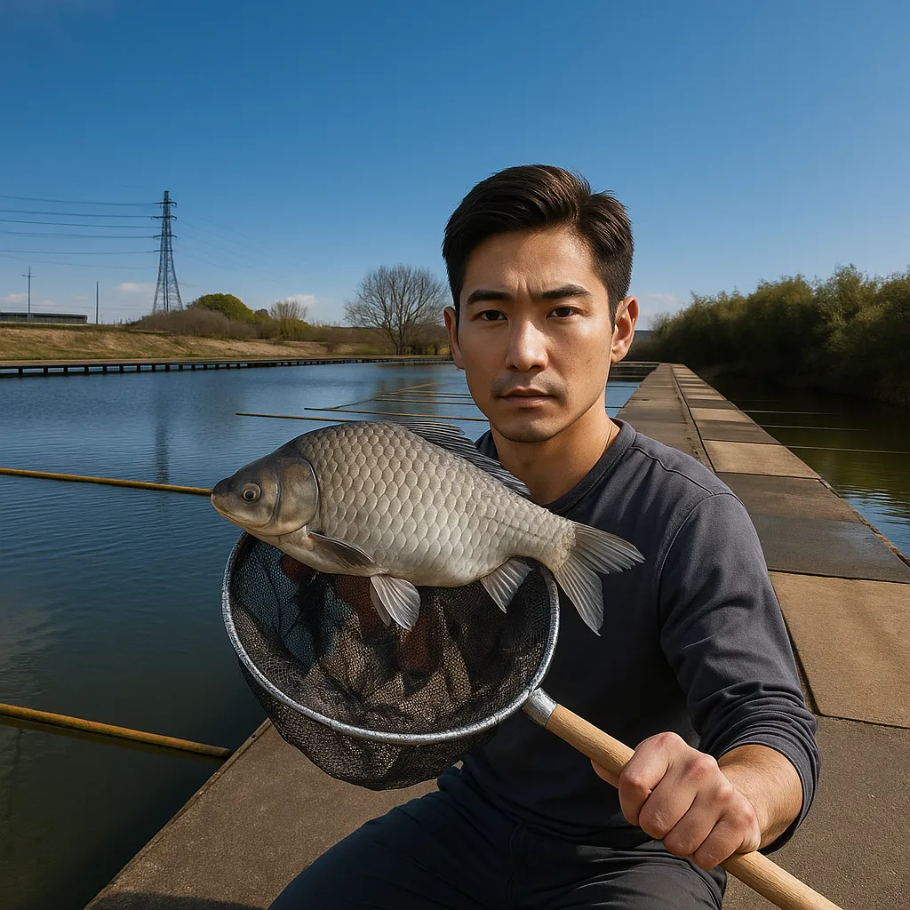 田島池でヘラブナの釣果を得た勝田.webp