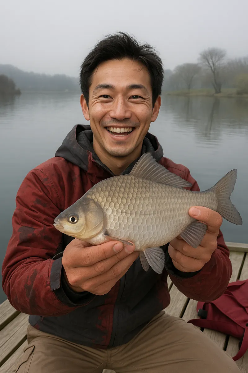 田貫湖でヘラブナの釣果を得た勝田.webp