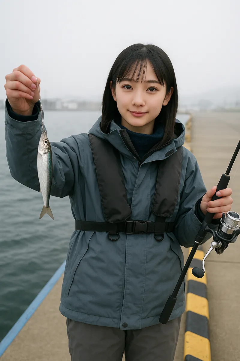 留萌港でイワシの釣果を得た国生.webp