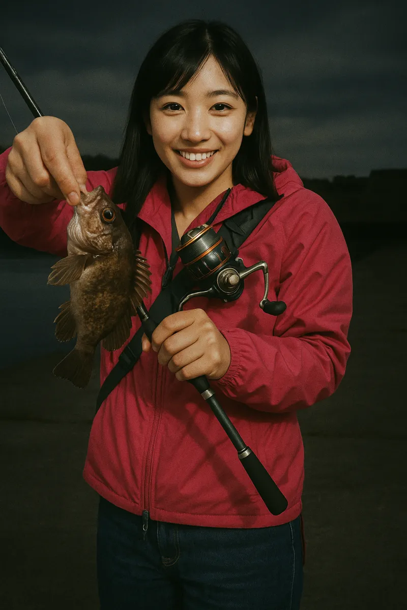 登別漁港でガヤの釣果を得た黒川.webp