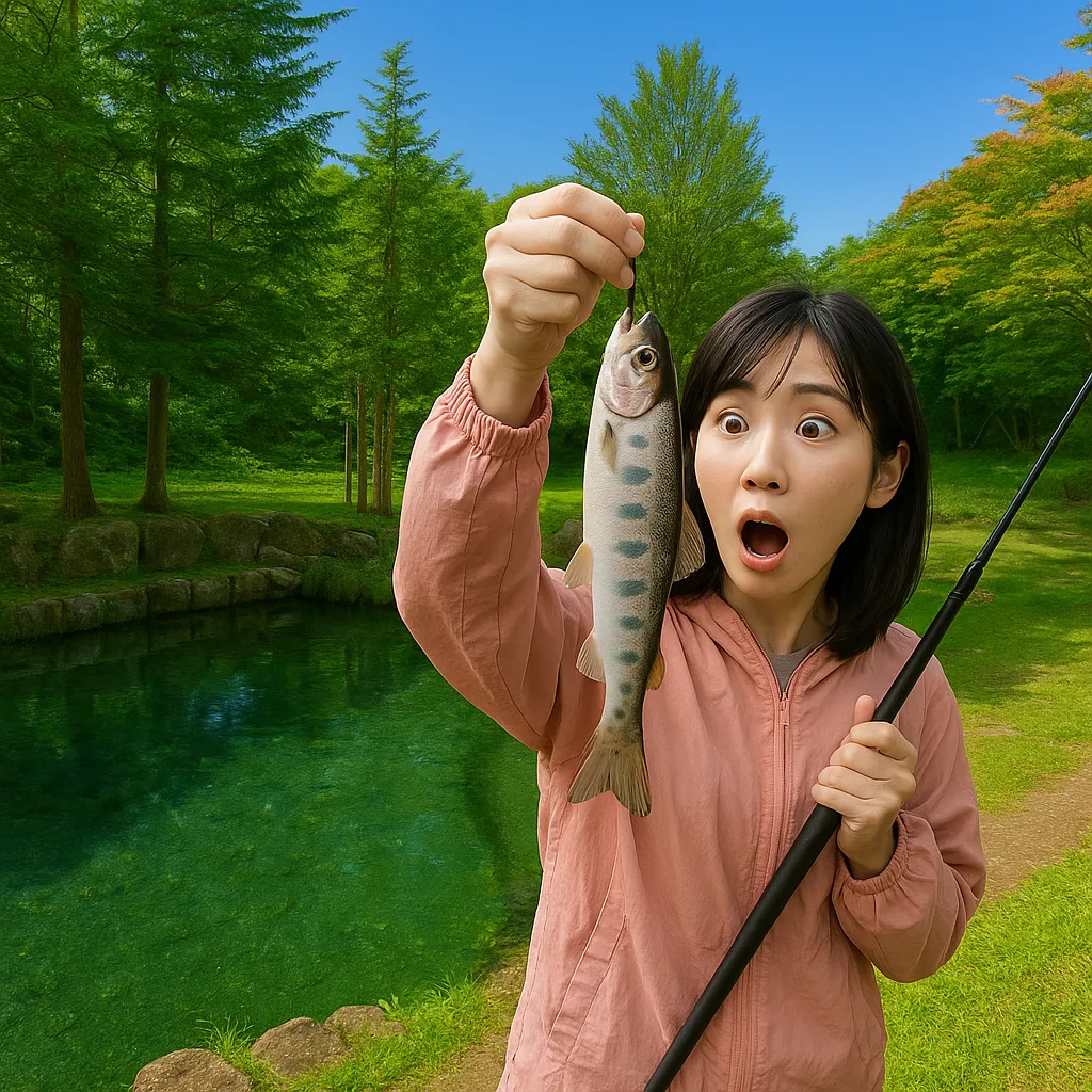 白根魚苑でヤマメの釣果を得た黒川.webp