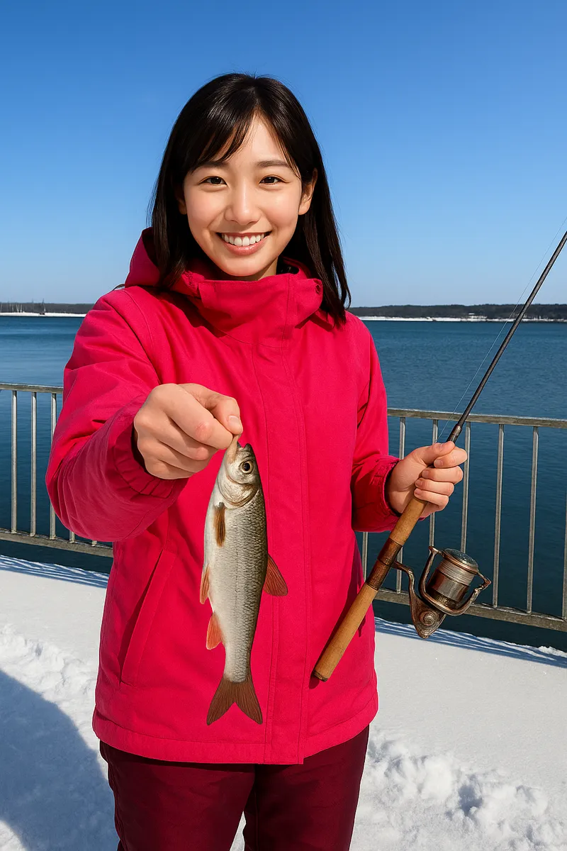 石狩湾新港でウグイの釣果を得た黒川.webp