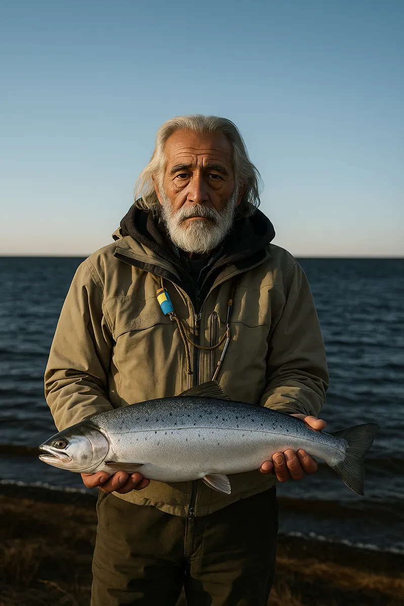 石狩湾新港でサクラマスの釣果を得た米田.webp