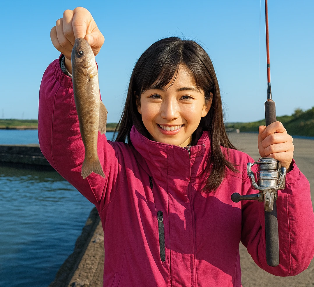 石狩湾新港でハゼの釣果を得た黒川.webp