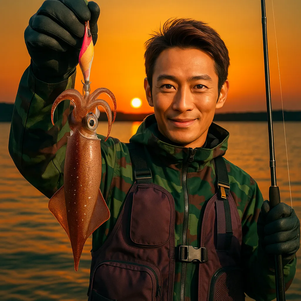 石狩湾新港でマメイカの釣果を得た亀岡.webp