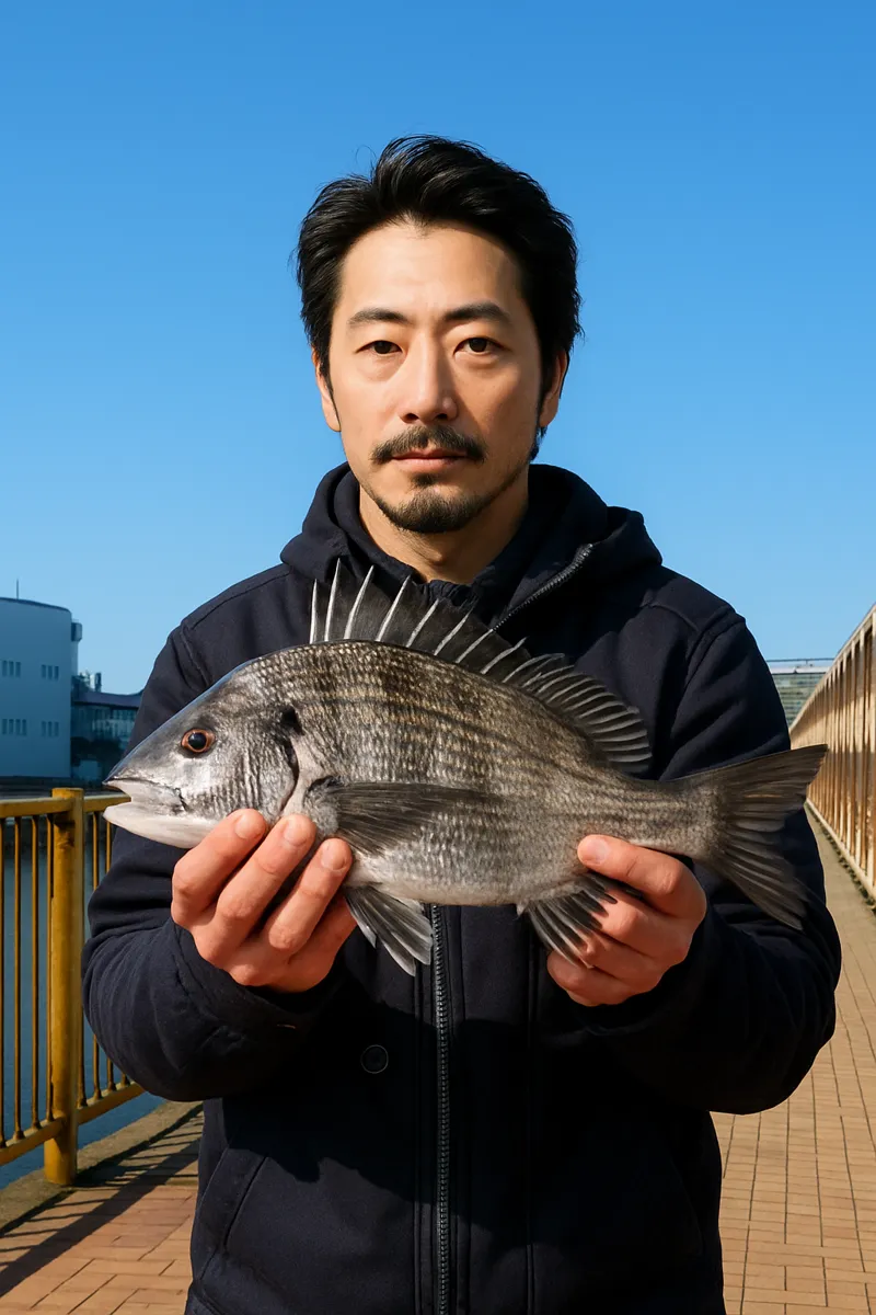 磯子海釣り施設でクロダイの釣果を得た佐々木.webp