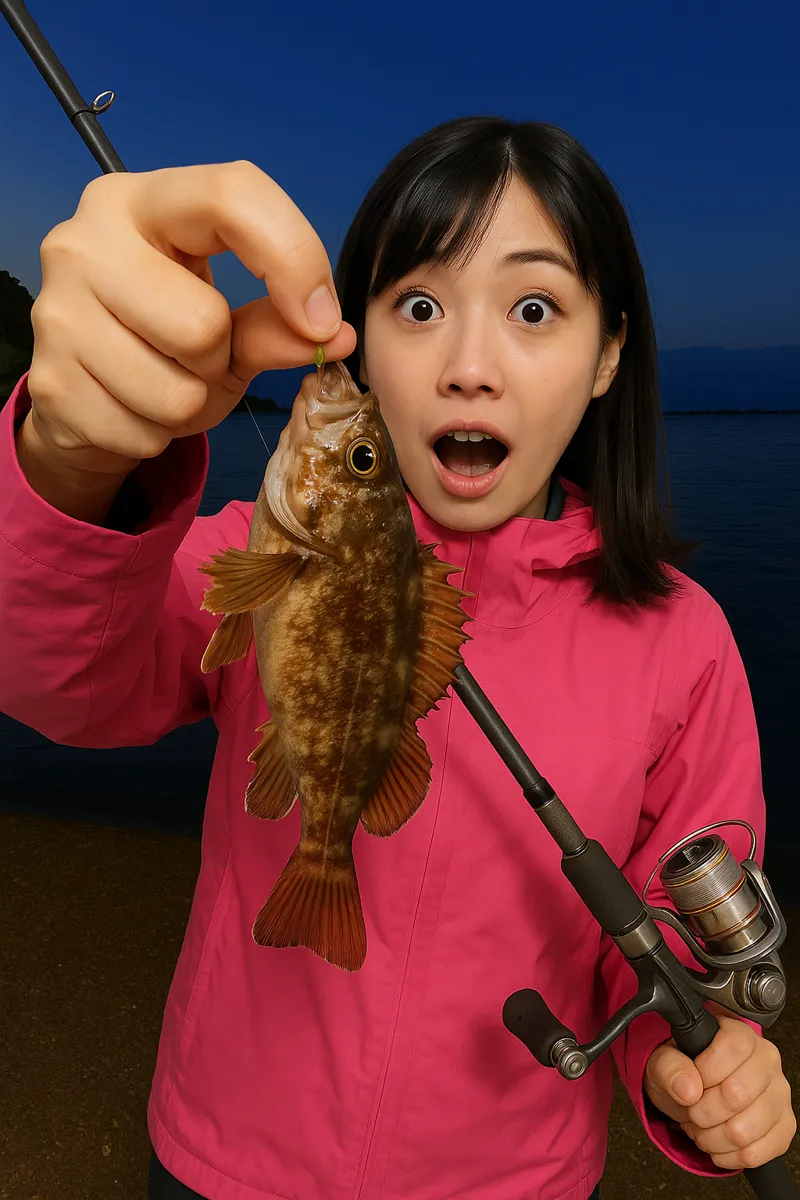 神恵内漁港でガヤの釣果を得た黒川.webp