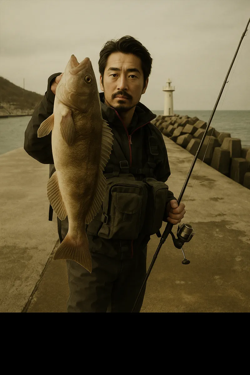 神恵内漁港でホッケの釣果を得た佐々木.webp