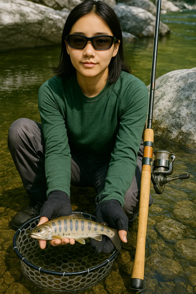神流川でヤマメの釣果を得た森永.webp