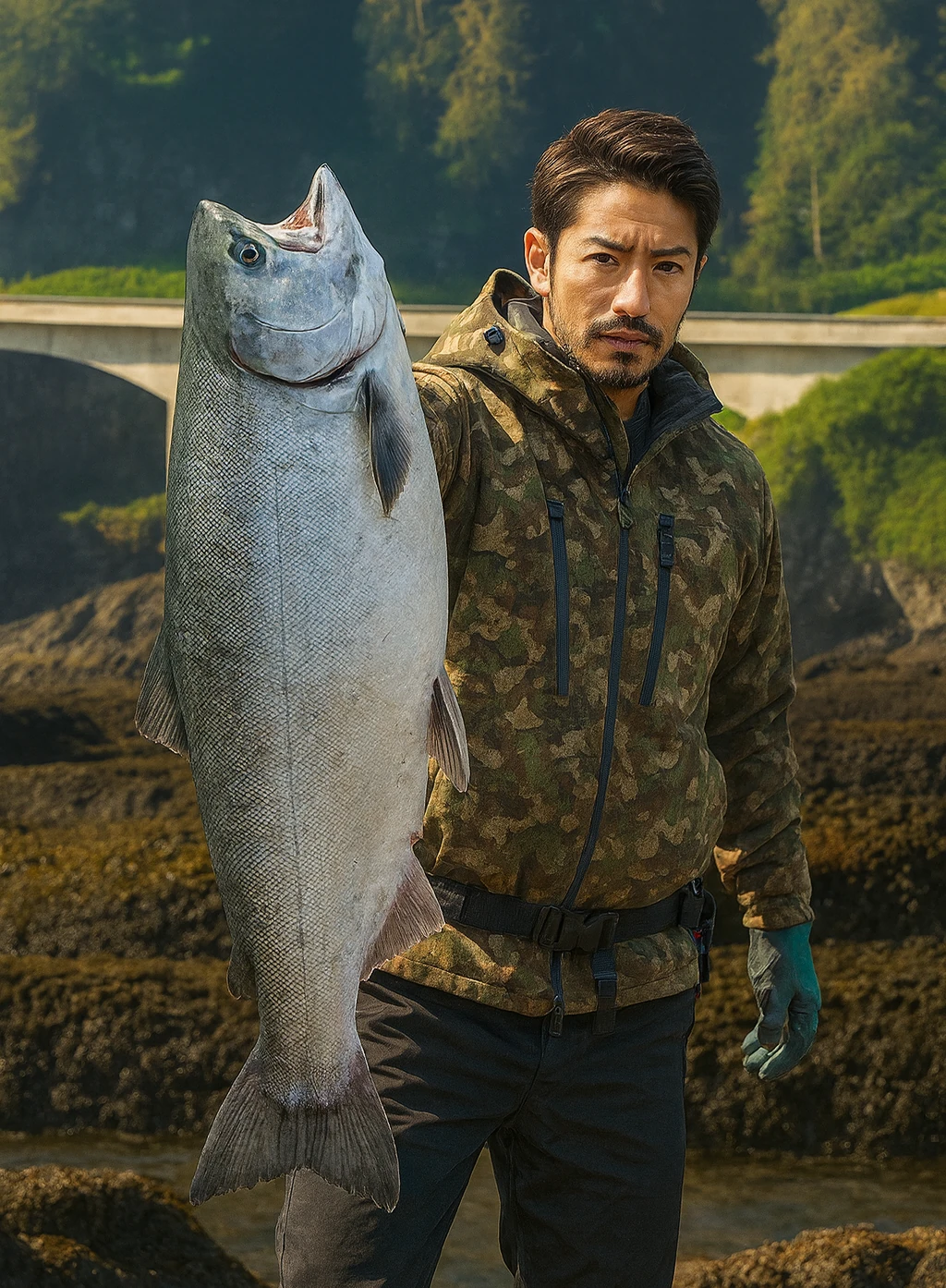 竜神岬でサクラマスの釣果を得た広岡.webp