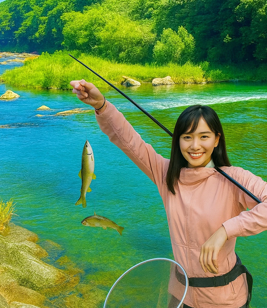 箱根早川でアユの釣果を得た黒川.webp