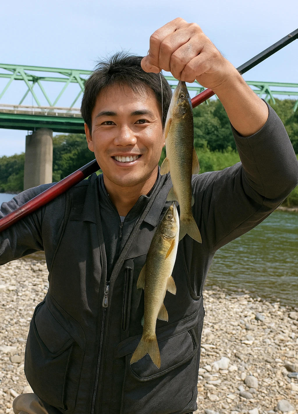 紀ノ川でアユの釣果を得た新崎.webp