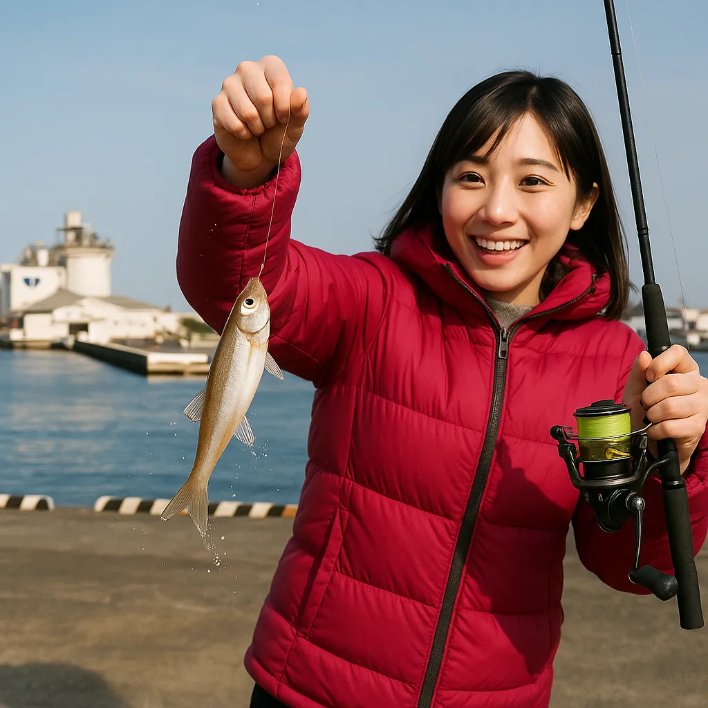 紋別港でチカの釣果を得た黒川.webp