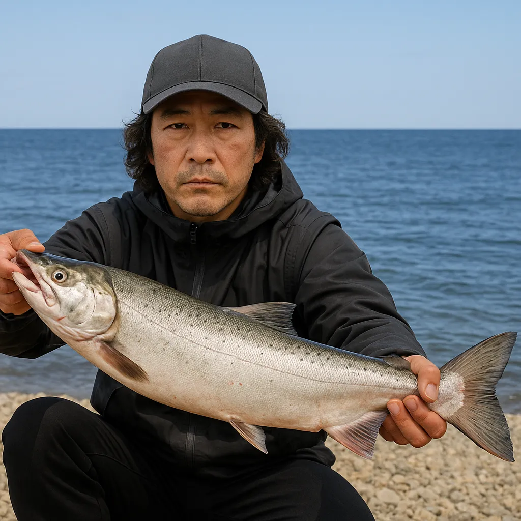 舎熊海岸でアキアジの釣果を得た岸本.webp