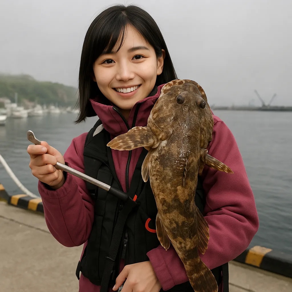 花咲港でカジカの釣果を得た黒川.webp