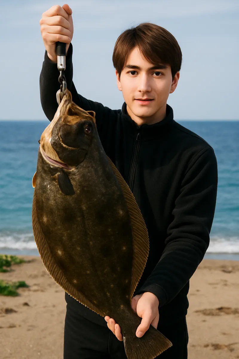 花岡海岸でヒラメの釣果を得た久良木.webp