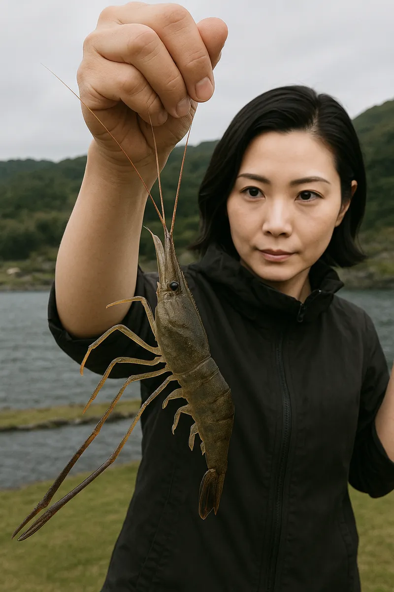 諏訪湖でテナガエビの釣果を得た八重田.webp