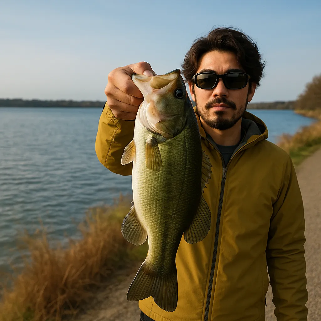 谷中湖でブラックバスの釣果を得た澤田.webp