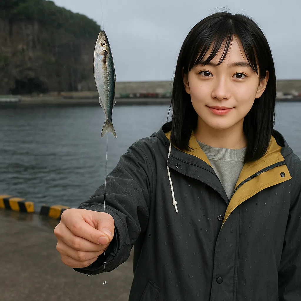 追直漁港でイワシの釣果を得た国生.webp
