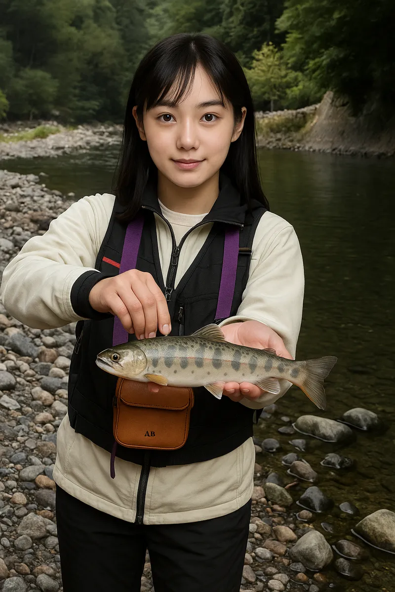 道志川でヤマメの釣果を得た国生.webp