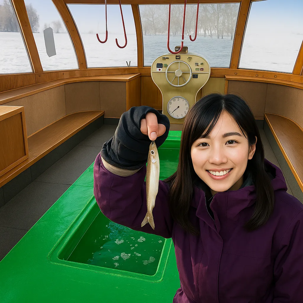 野尻湖でワカサギの釣果を得た黒川.webp
