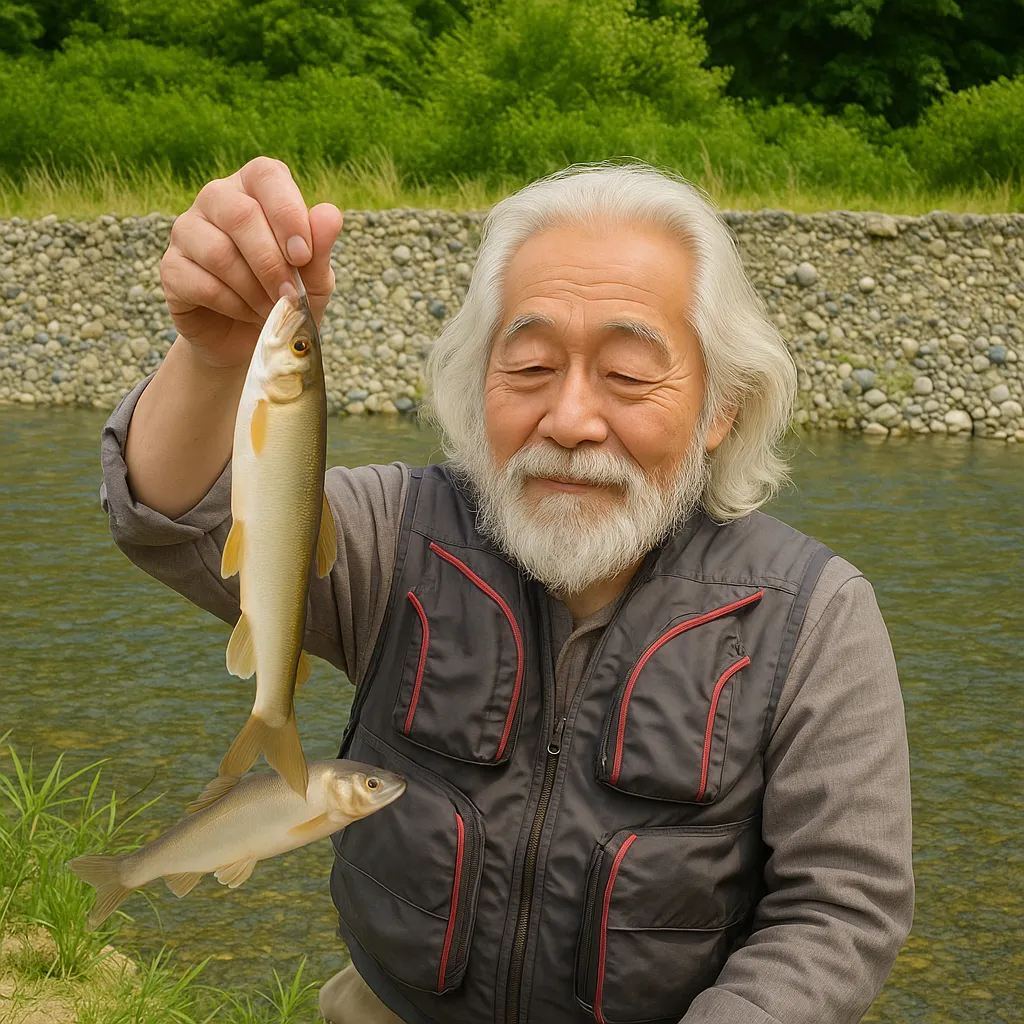 野洲川でアユの釣果を得た米田.webp