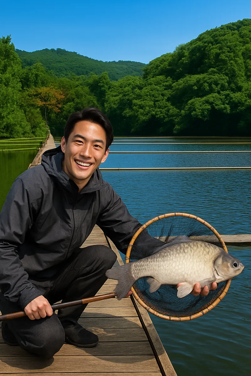 釣堀センター菊水でヘラブナの釣果を得た勝田.webp