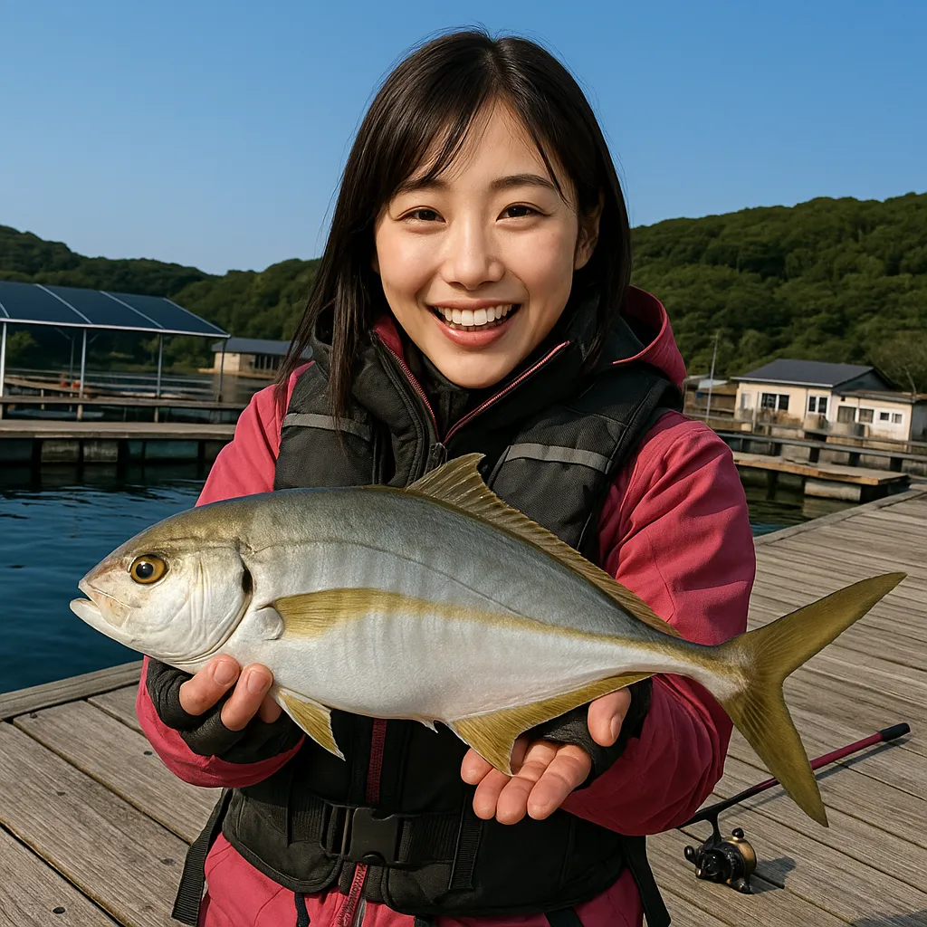 釣堀水宝でシマアジの釣果を得た黒川.webp