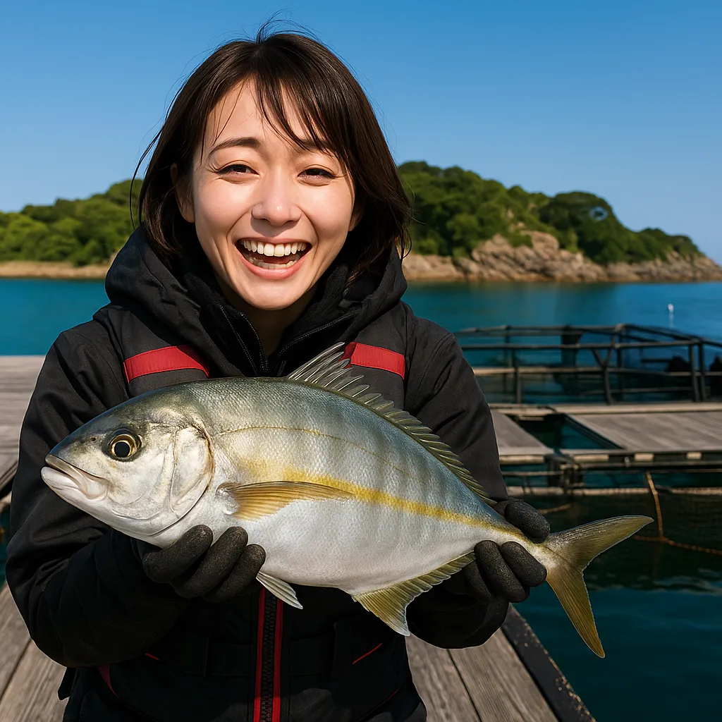 釣堀紀州でシマアジの釣果を得た西岡.webp