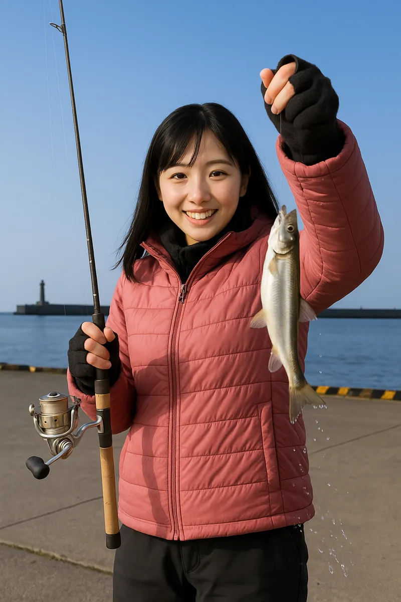 釧路港でキュウリウオの釣果を得た黒川.webp