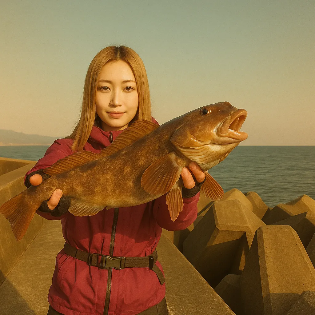 長万部漁港でアブラコの釣果を得た階下.webp