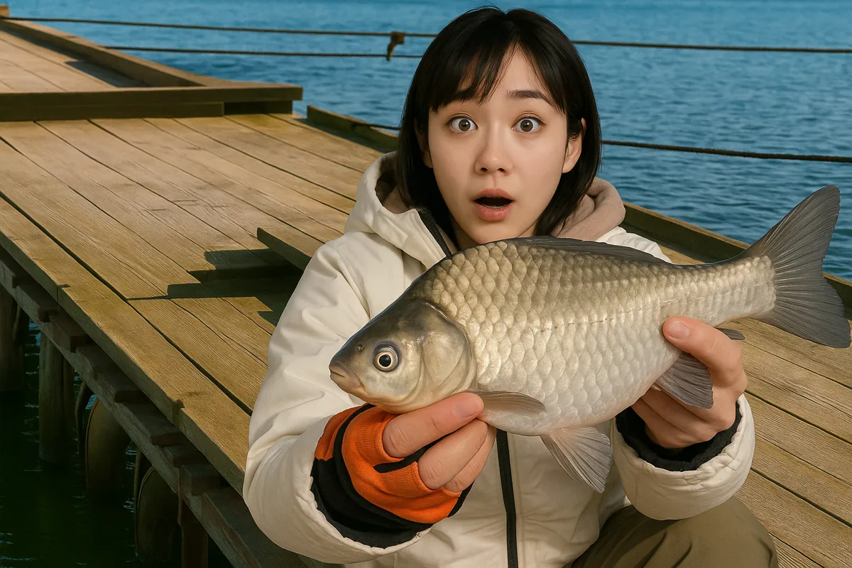 長谷大池釣り池センターでヘラブナの釣果を得た国生.webp