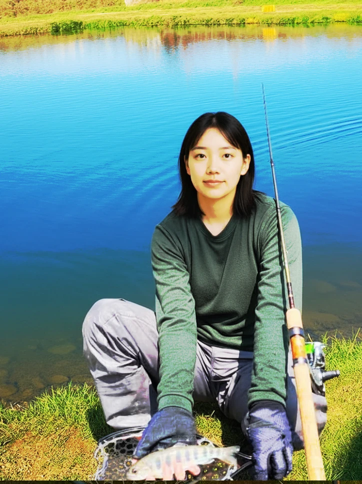 関根養魚場でヤマメの釣果を得た森永.webp