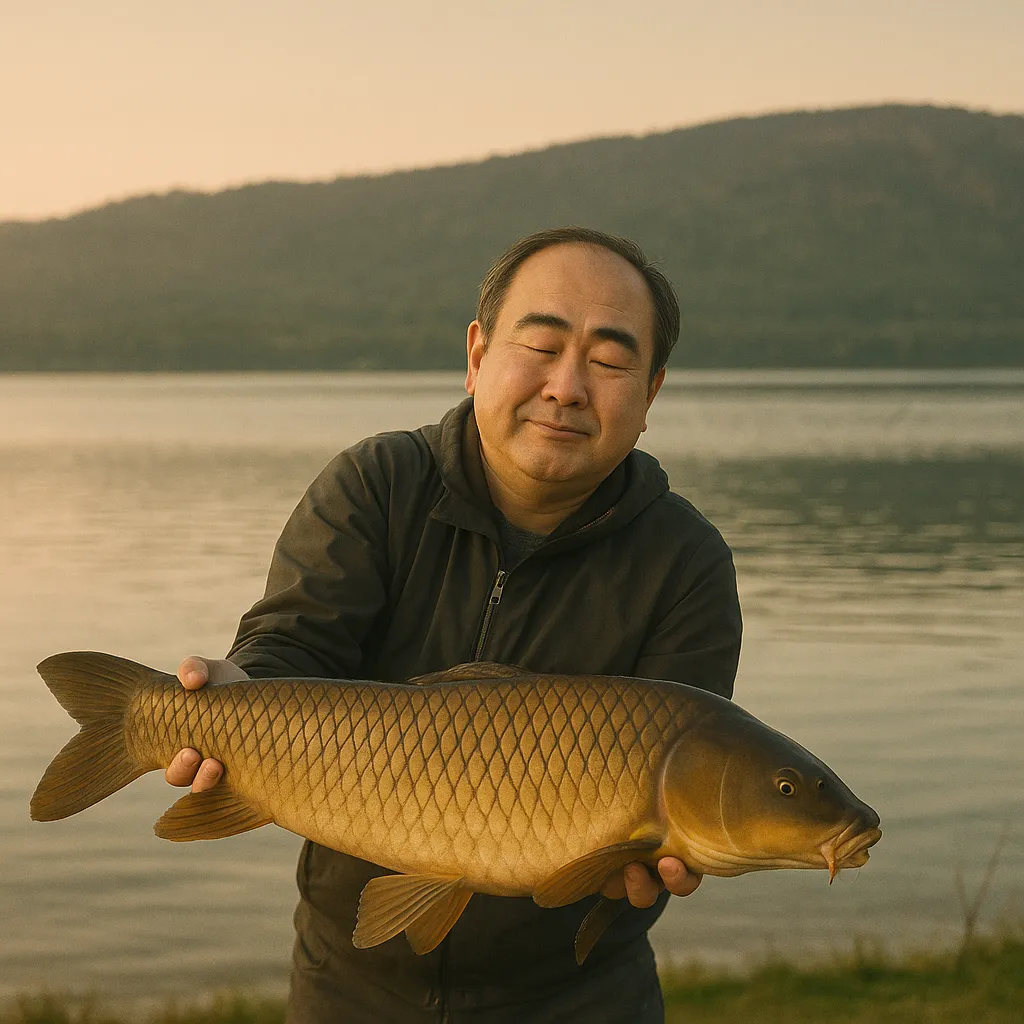 阿寒湖でコイの釣果を得た持田.webp