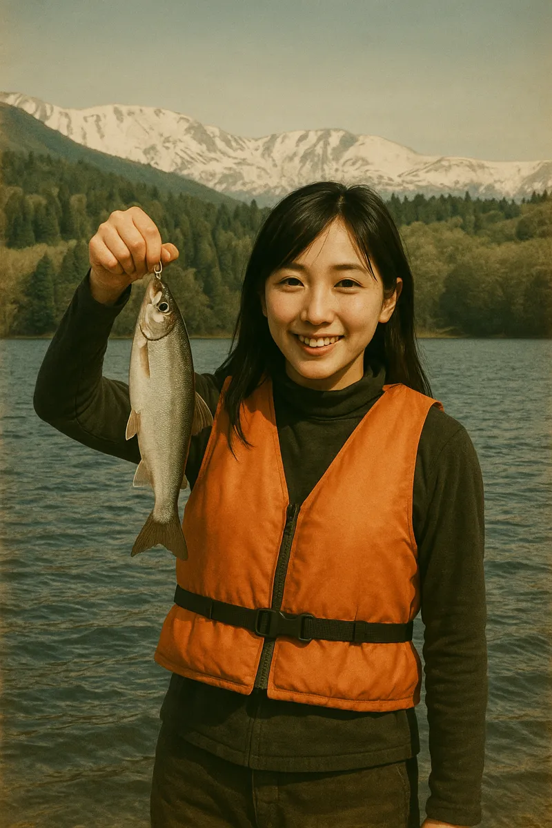 青木湖でヒメマスの釣果を得た黒川.webp