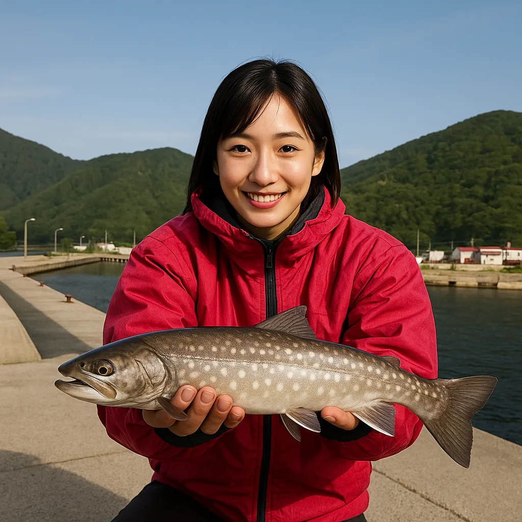 須築漁港でアメマスの釣果を得た黒川.webp