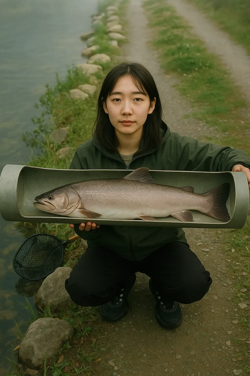 高島の泉でイトウの釣果を得た森永.webp
