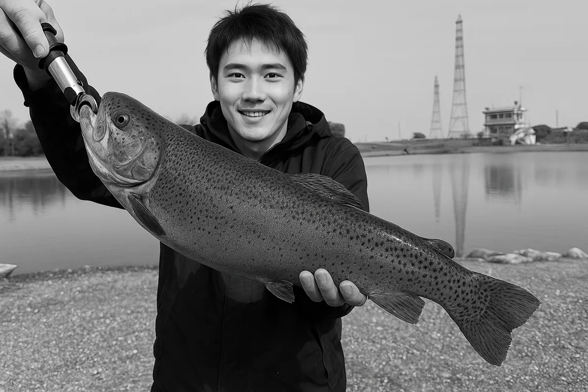 鬼怒川フィッシングエリアでヤシオマスの釣果を得た新崎.webp