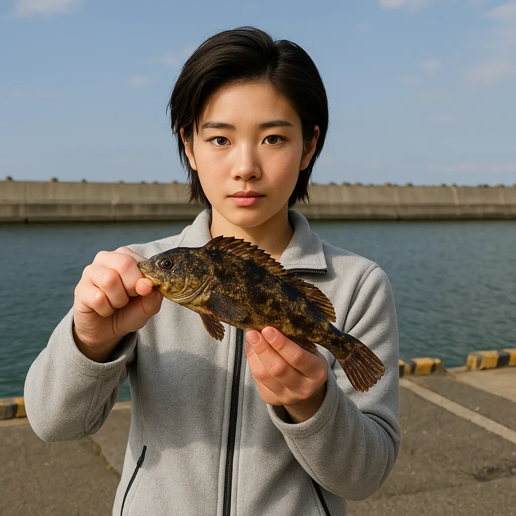 鷲ノ木漁港でアイナメの釣果を得た佐伯.webp