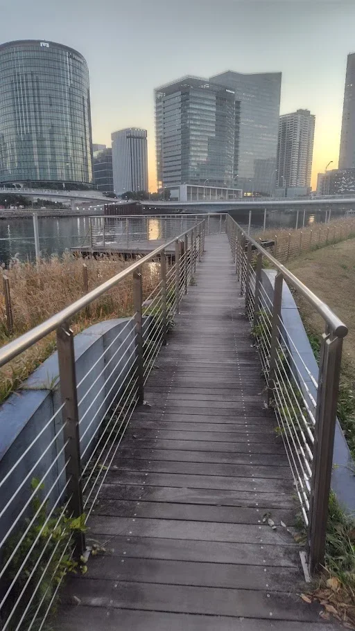 ポートサイド公園西側のウッドデッキ