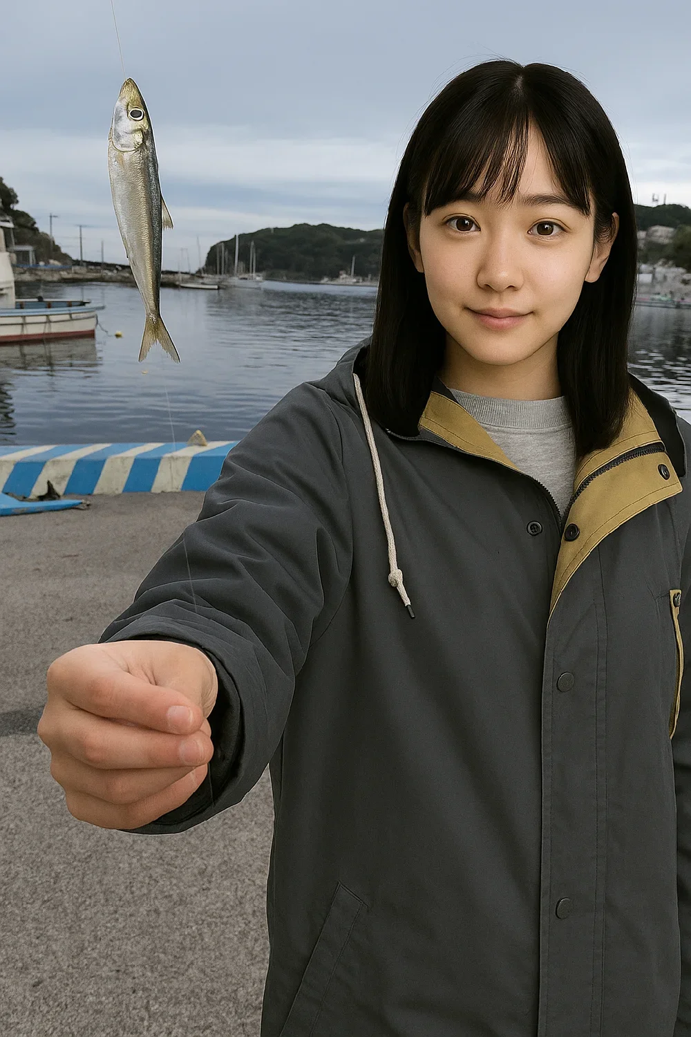真鶴港でイワシを釣った国生