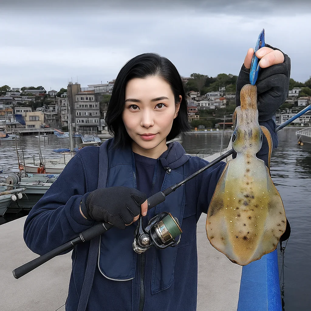 真鶴港でアオリイカを釣った八重田