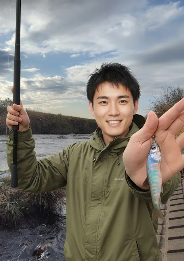 鶴見川で婚姻色のオイカワを釣った新崎