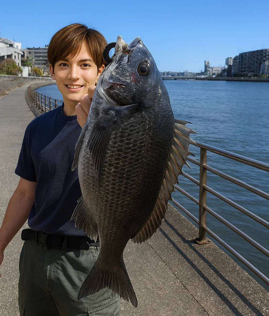 鶴見川で黒鯛を釣った久良木