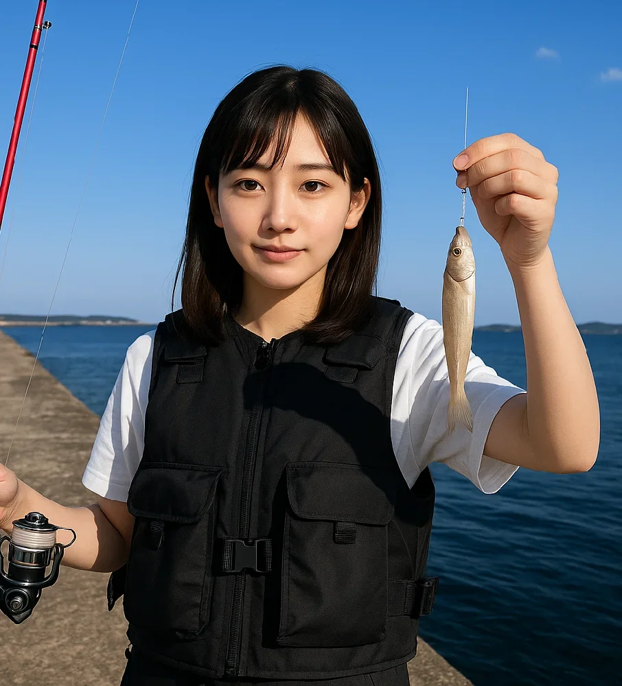 大貫港でキスを釣る国生