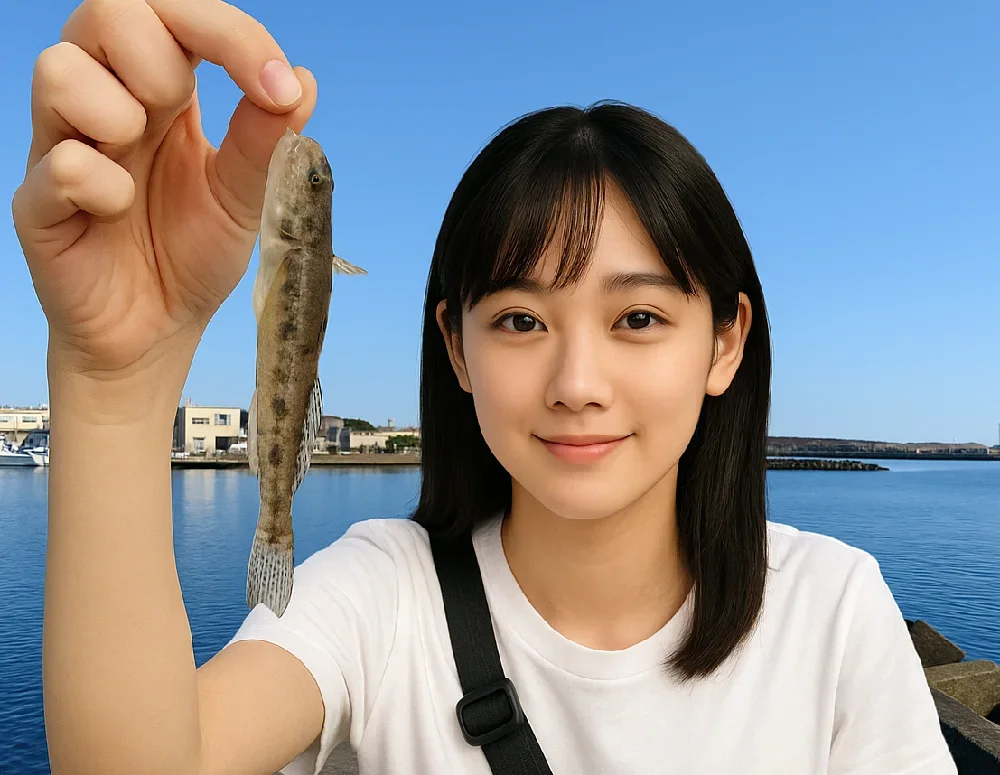那珂湊港でハゼを釣る国生