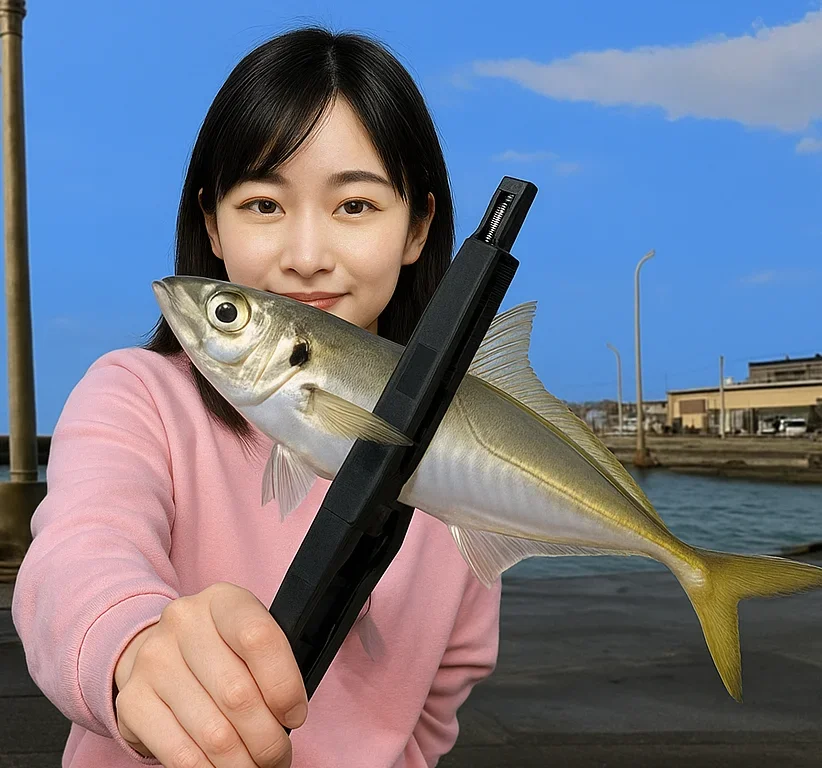 和田港でアジを釣る黒川