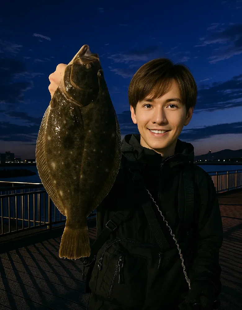 前原フィッシャリーナでヒラメを釣る久良木