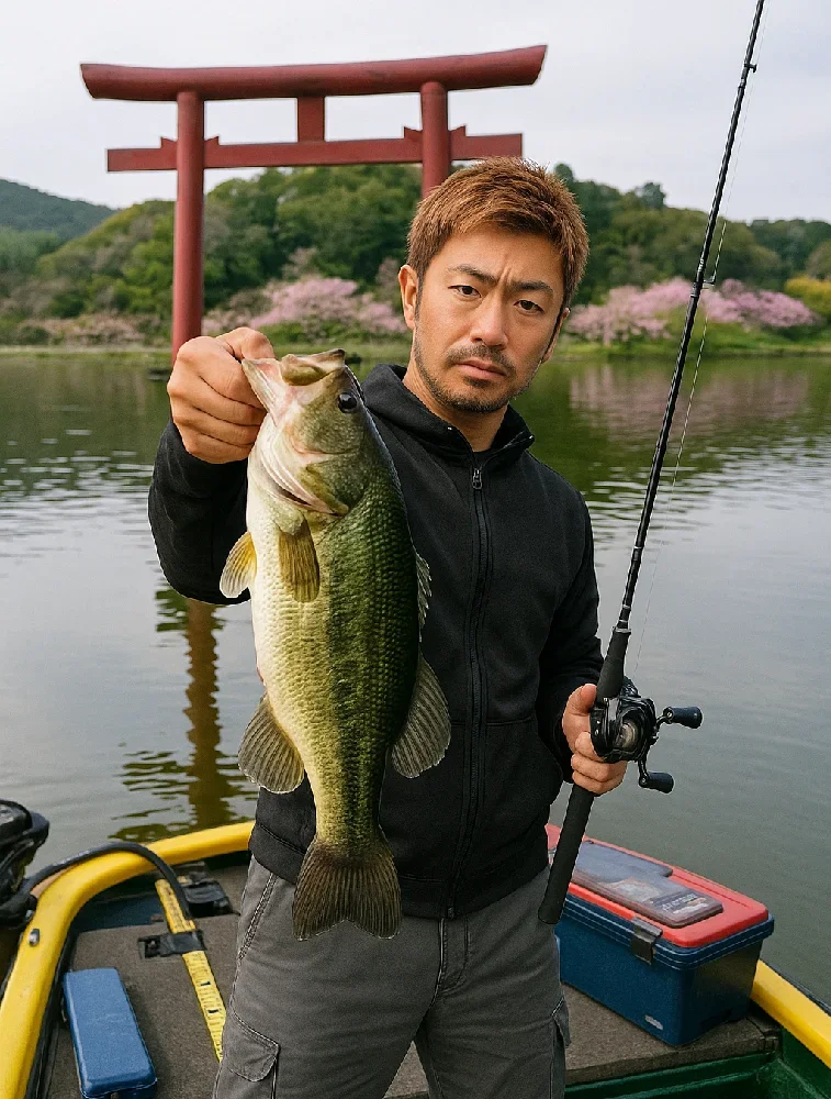 亀山ダムでバスを釣る広岡