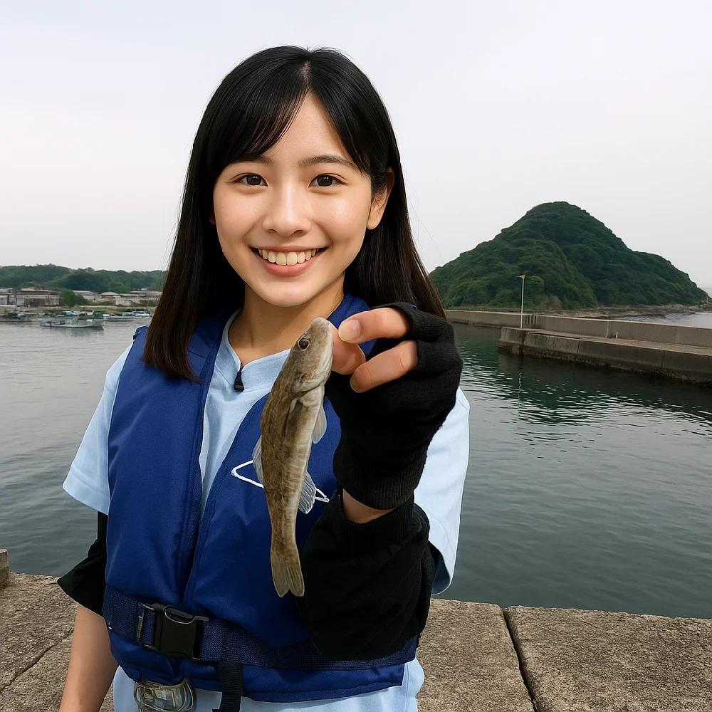 竹岡港でハゼを釣る黒川